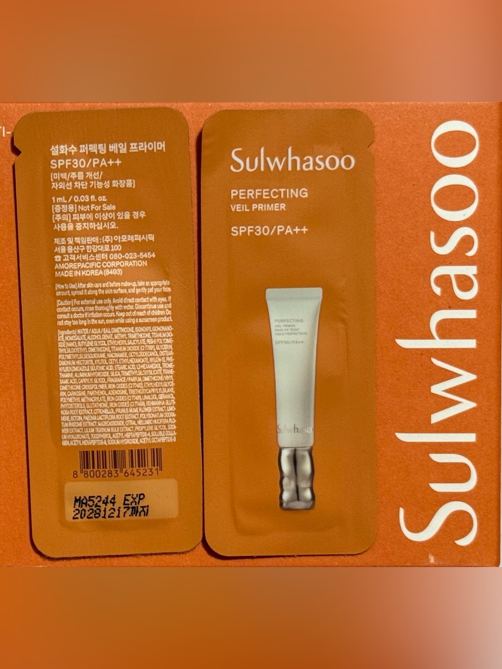 Sulwhasoo Perfecting Veil Primer SPF30/PA++ 1ml x 36pcs (new base of 2026' )